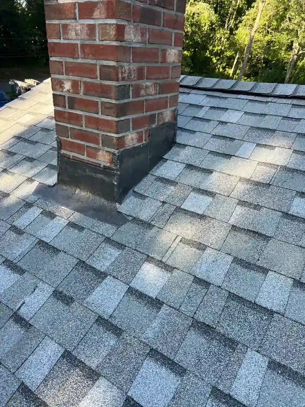 Finished chimney flashing on the new roof